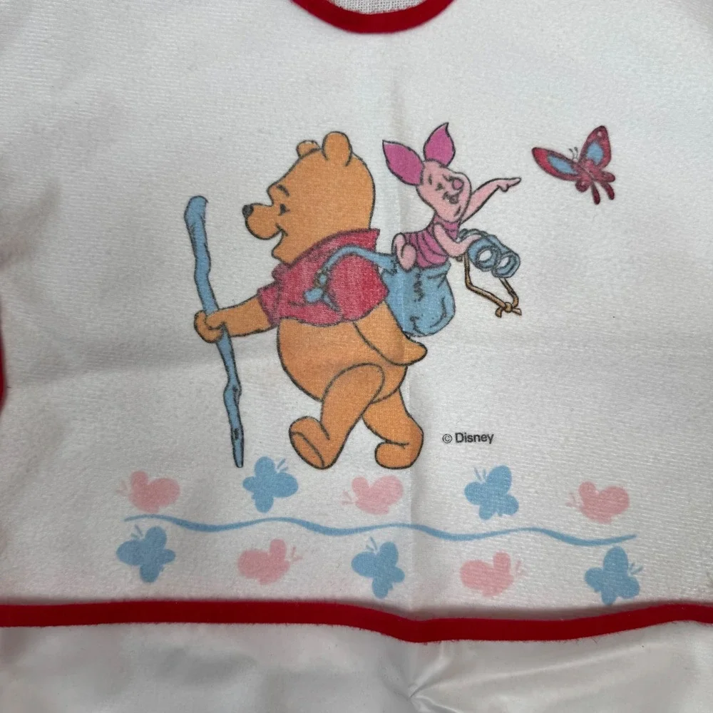 VTG Disney Winnie the Pooh Piglet Coverall Bib First Years Unisex Crumbs Catcher